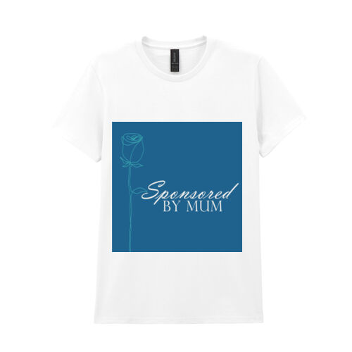 Female t-shirt with large Sponsored by Mum logo Thumbnail