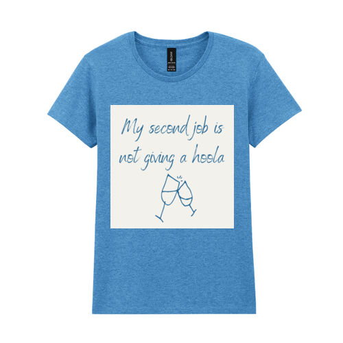 Female round neck t-shirt - "my second job" Thumbnail