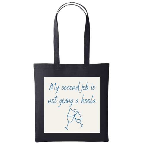 Cotton long handle tote bag - "my second job" Thumbnail